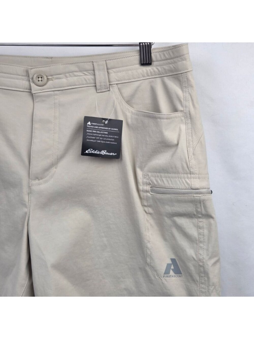 Eddie Bauer First Ascent Guide Pro Shorts Size 14 Pumice NEW - Picture 2 of 16